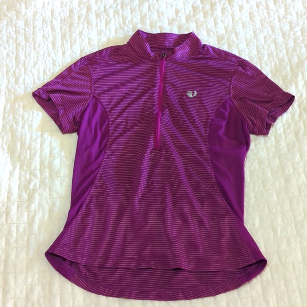 Women's Pearl Izumi Select cycling jersey. Size Small. Purple with white stripes